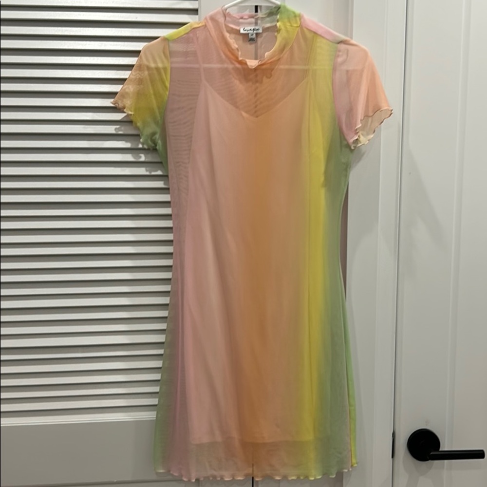 Rainbow mesh dress